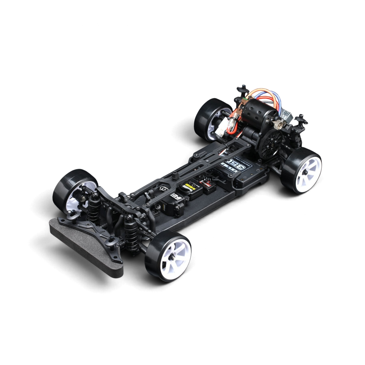 Châssis DriftParadiZ Yokomo RD2.0 assemblé pour voiture RC Drift 1/10 avec amortisseurs hydrauliques et jantes blanches