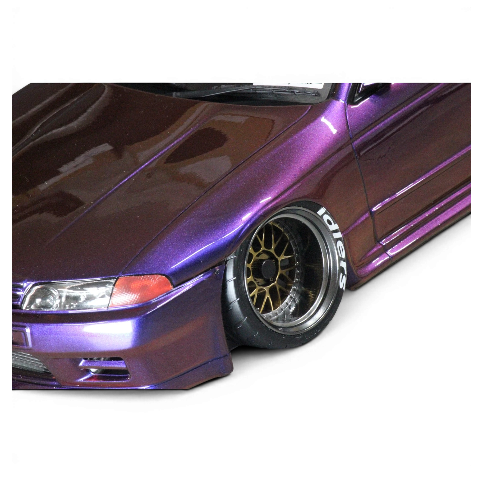Autocollants de pneus DriftParadiZ Idlers blancs sur pneu de voiture RC drift violette