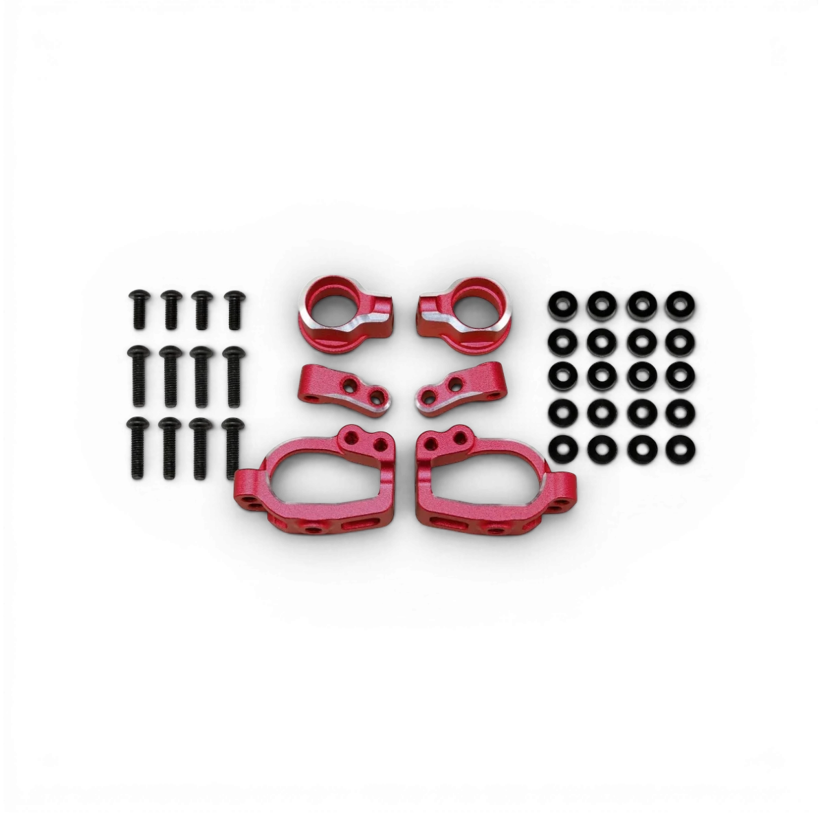 Bloc de fusée avant réglable en aluminium rouge DriftParadiZ pour châssis RC Yokomo avec vis et cales de réglage