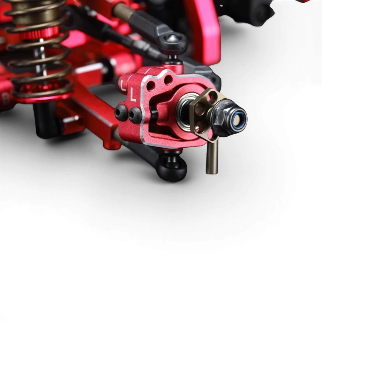 Bloc de fusée avant réglable en aluminium rouge Yokomo pour châssis RC DriftParadiZ