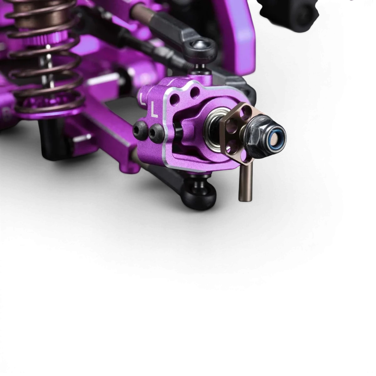 Bloc de fusée avant réglable en aluminium violet DriftParadiZ pour châssis RC Yokomo RD, SD et MD