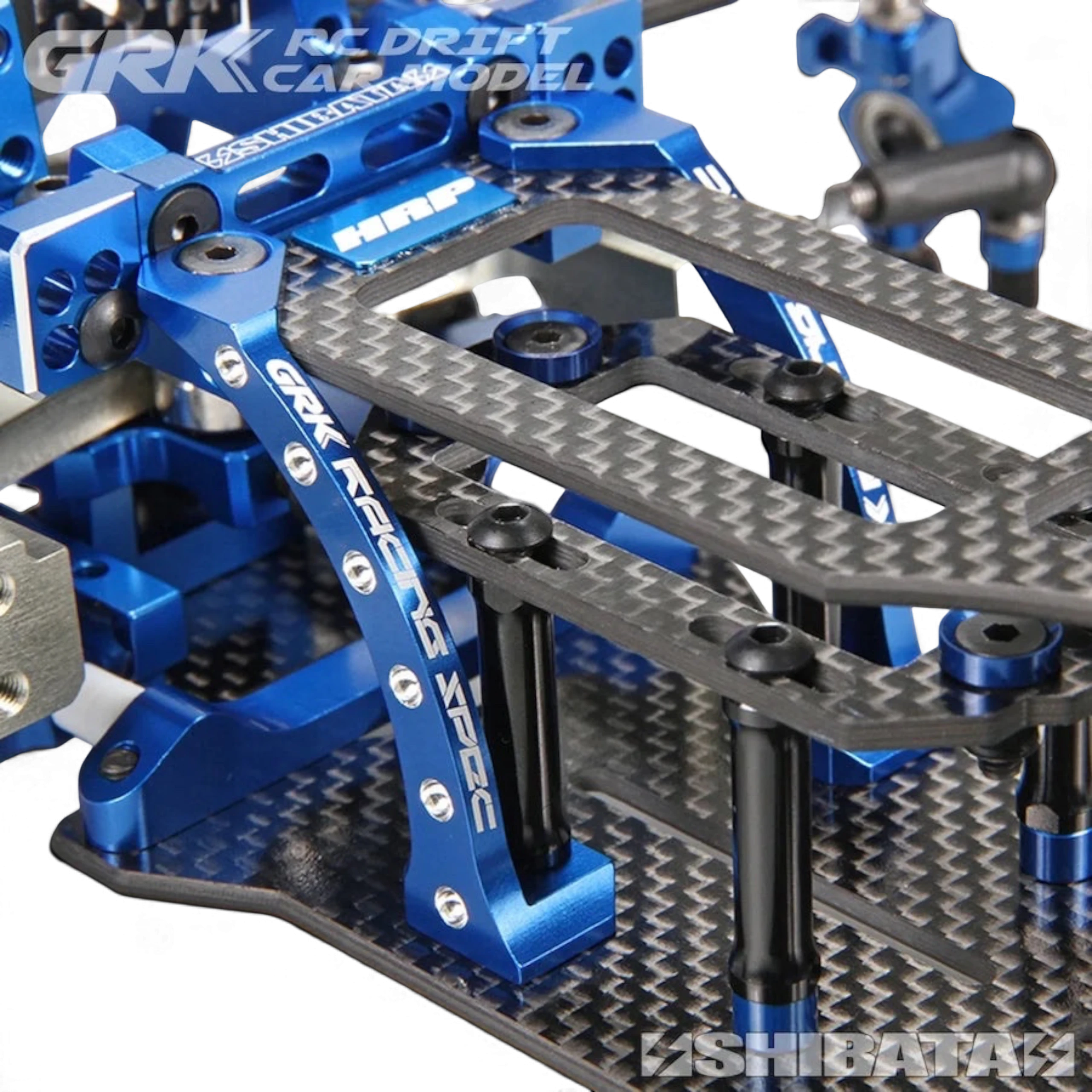 Châssis DriftParadiZ GRK5-R HRP Championship Edition en fibre de carbone et aluminium bleu pour voiture RC drift