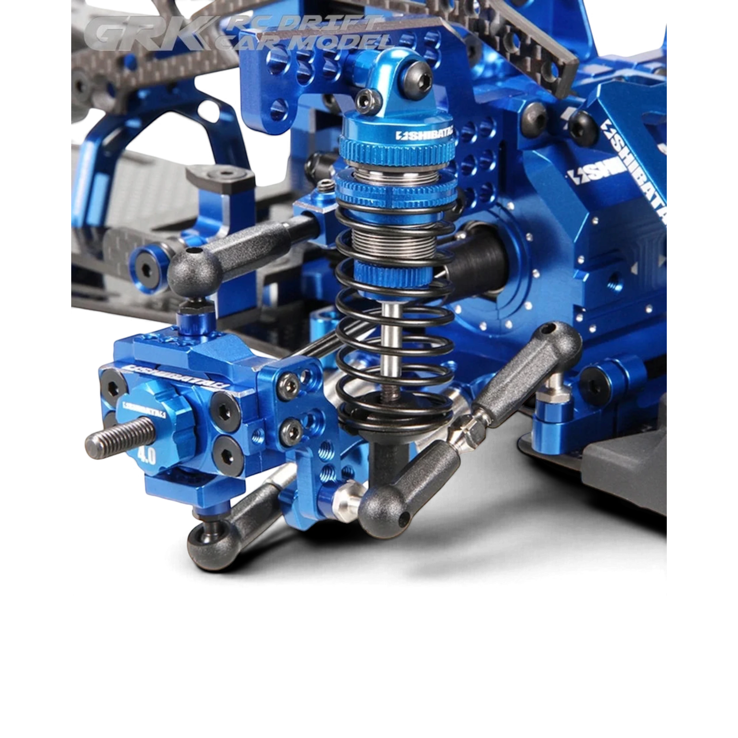 Suspension avant bleue en aluminium du châssis DriftParadiZ GRK5-R HRP SDC Championship Edition pour voiture RC drift