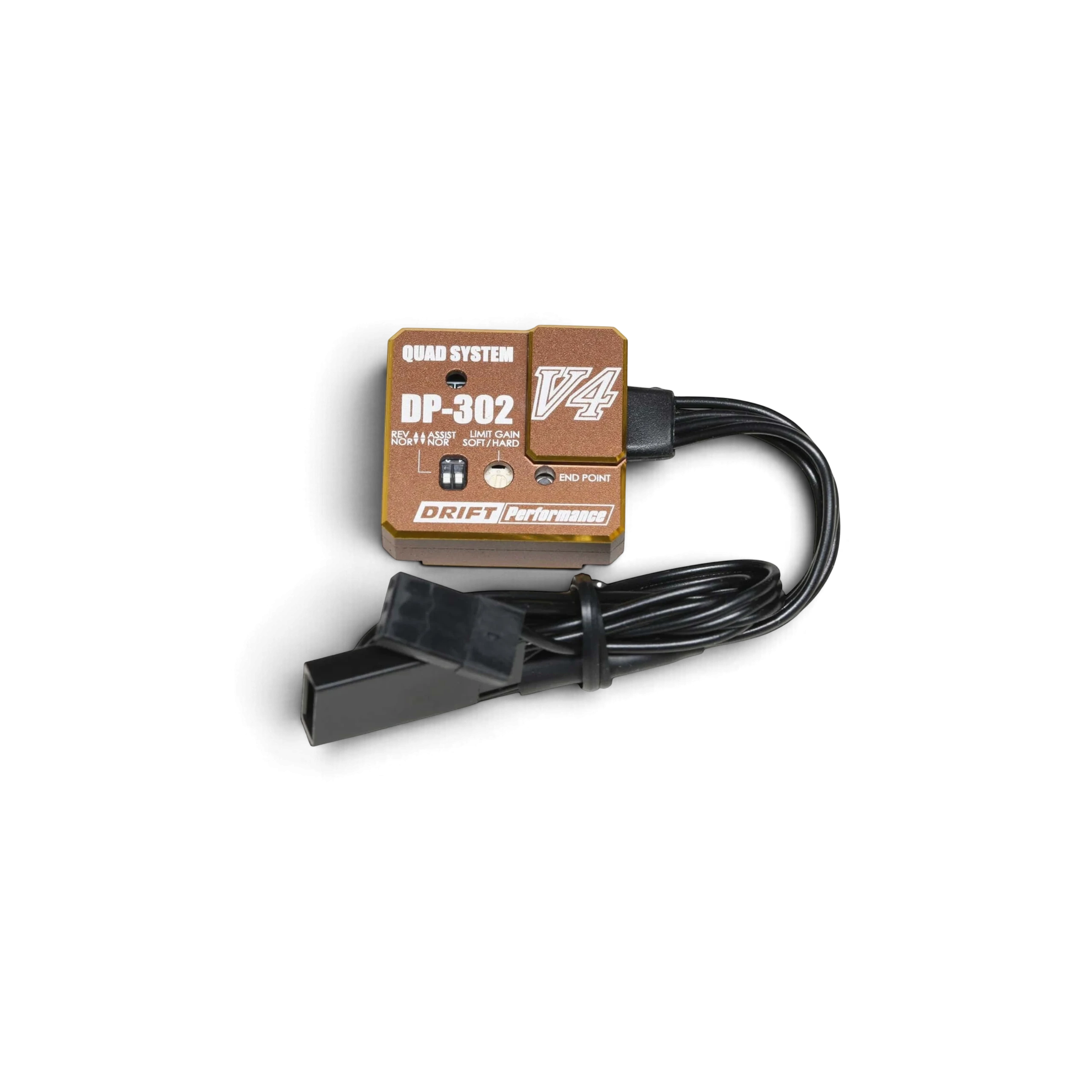 Gyroscope de direction DriftParadiZ Gyro V4 bronze pour voiture RC drift avec système quadruple et réglages précis