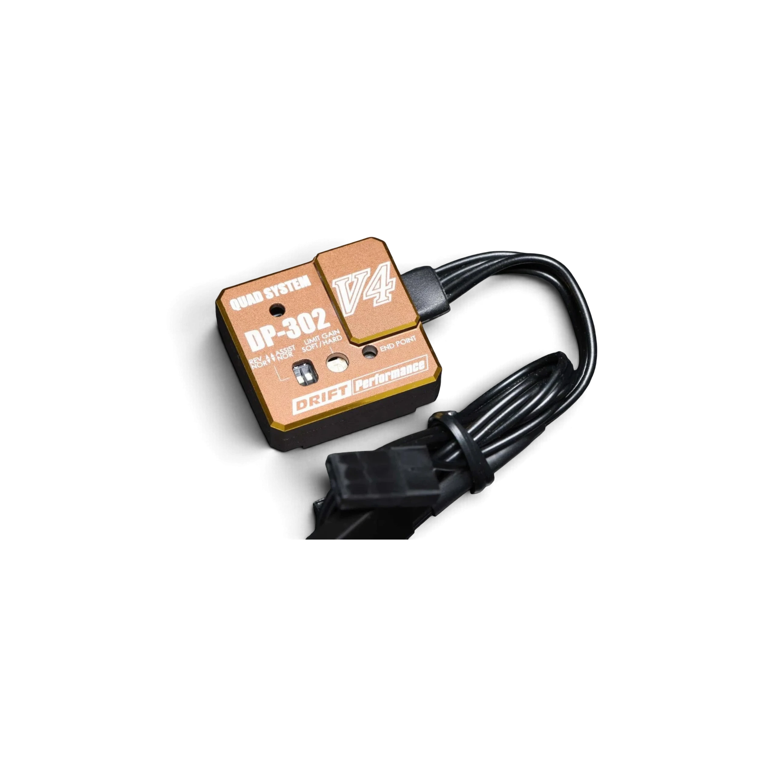 Gyroscope de direction DriftParadiZ Gyro V4 couleur bronze pour voiture RC drift avec quatre modes de réglage