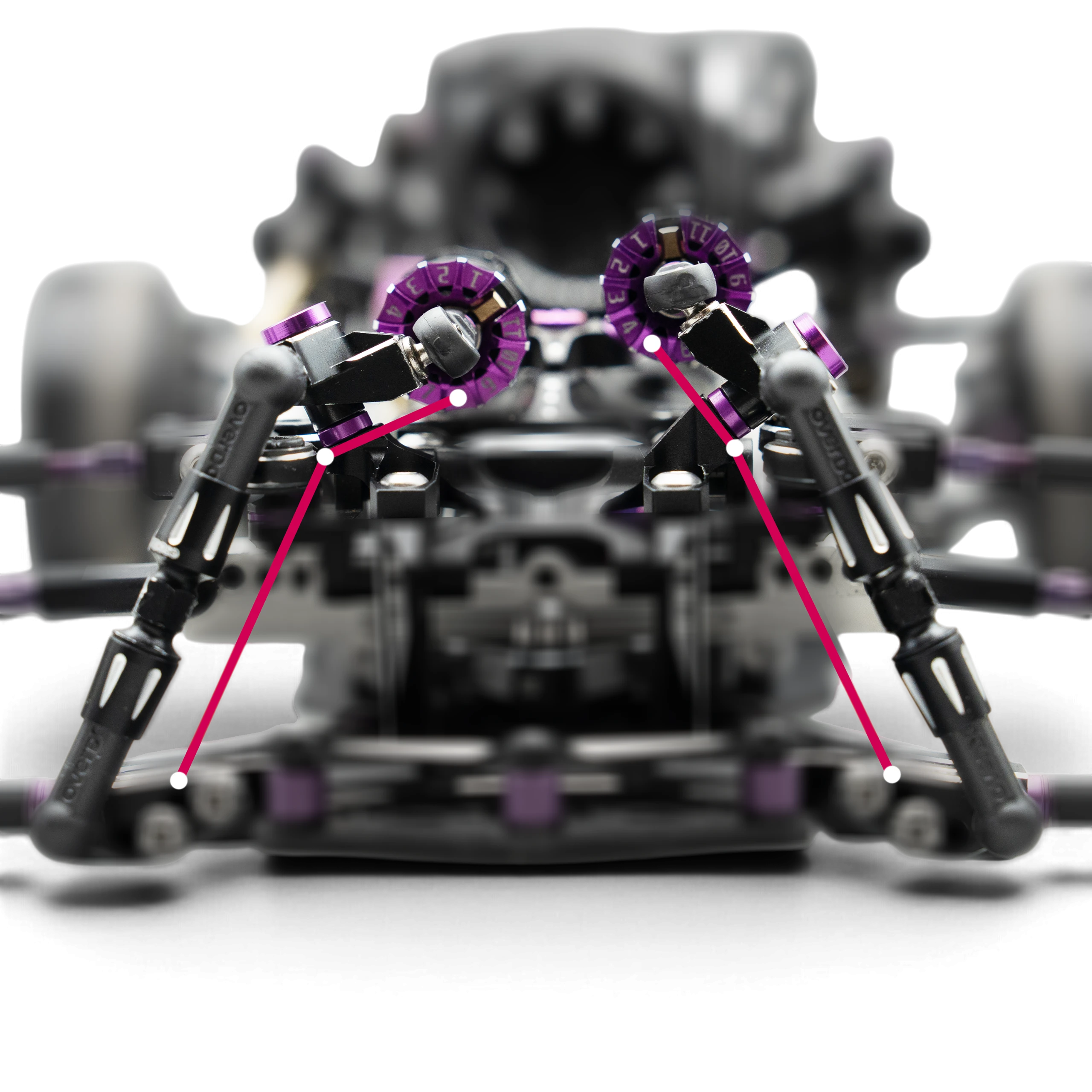 Supports de rocker arm Kaizen RC KRC-045 en aluminium violet pour suspension de voiture RC DriftParadiZ
