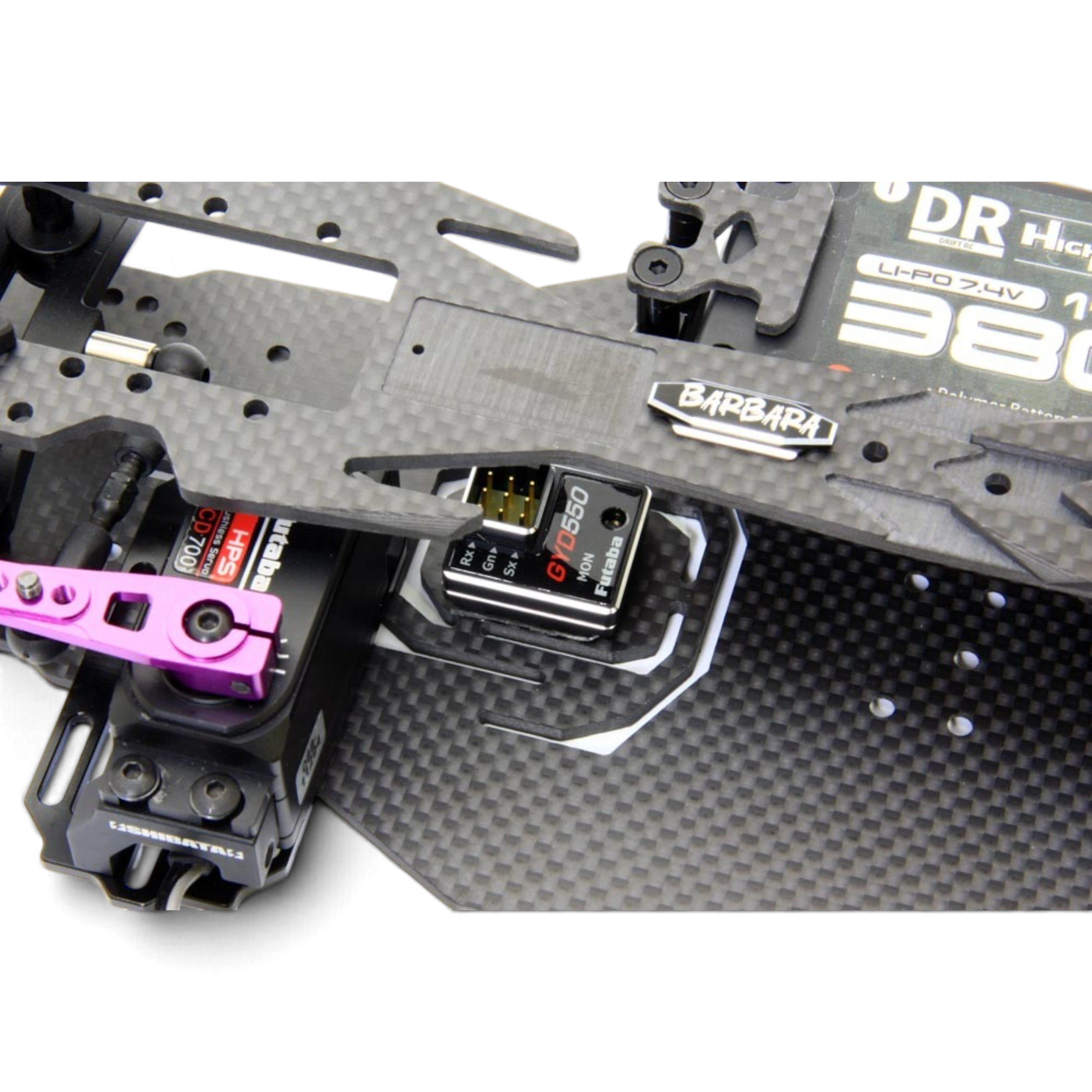 Kit de conversion DriftParadiZ Barbara en fibre de carbone pour châssis RC GRK avec électronique Futaba installée