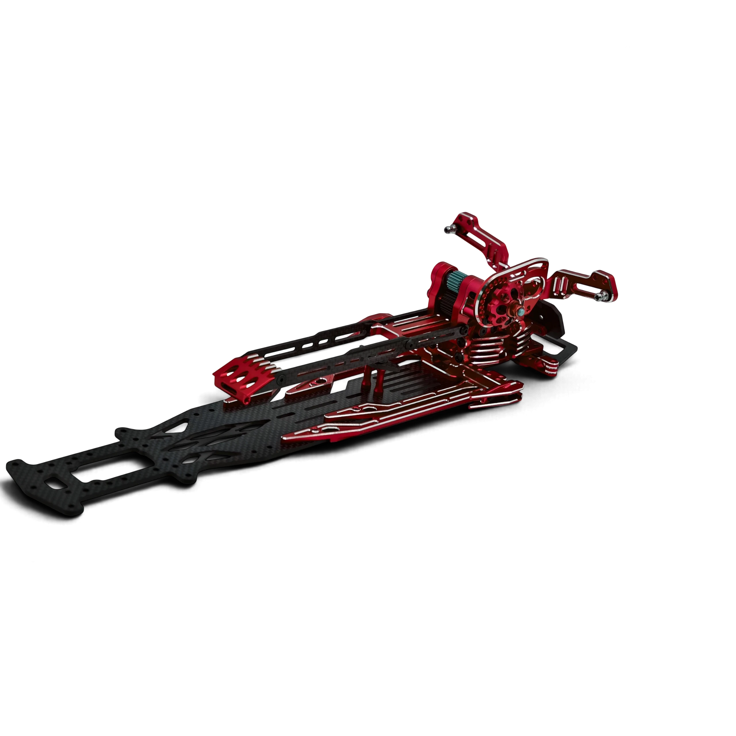 Kit de conversion châssis SV2 Rhino Racing par DriftParadiZ avec platine en carbone et pièces en aluminium rouge
