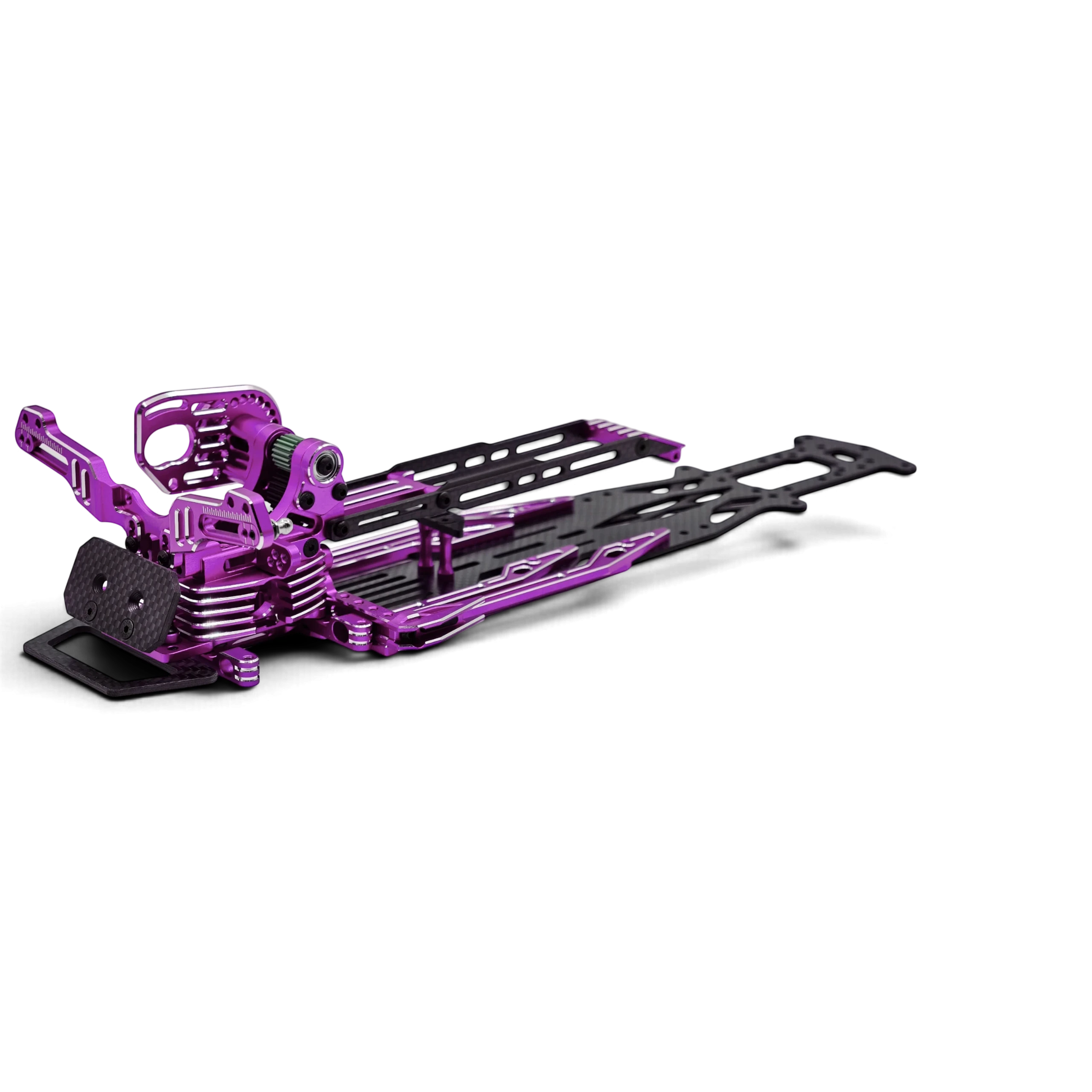 Kit de conversion châssis SV2 Rhino Racing DriftParadiZ avec platine en carbone et pièces en aluminium anodisé violet