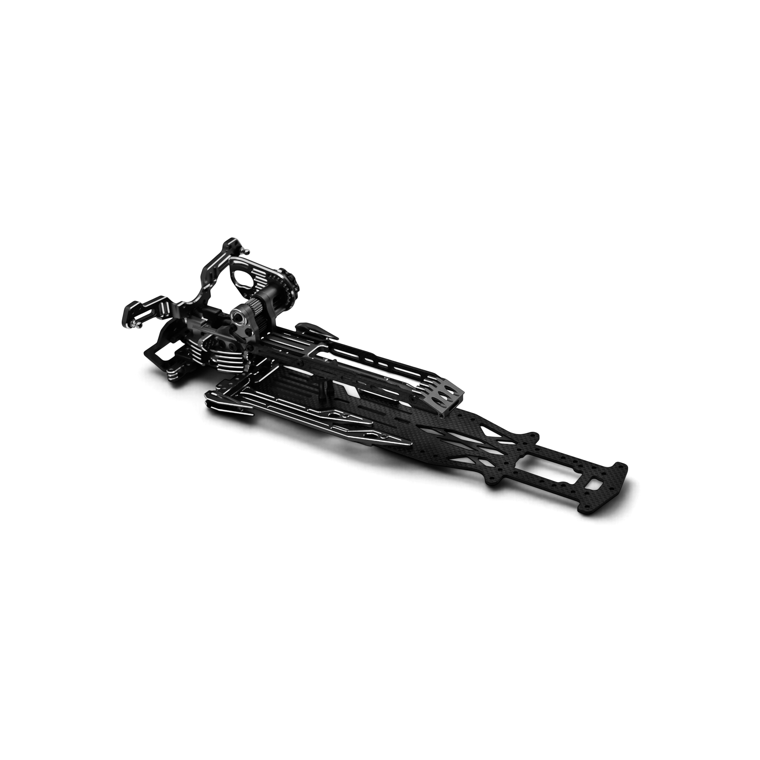 Kit de conversion châssis SV2 Rhino Racing en fibre de carbone pour voiture RC, vu en perspective