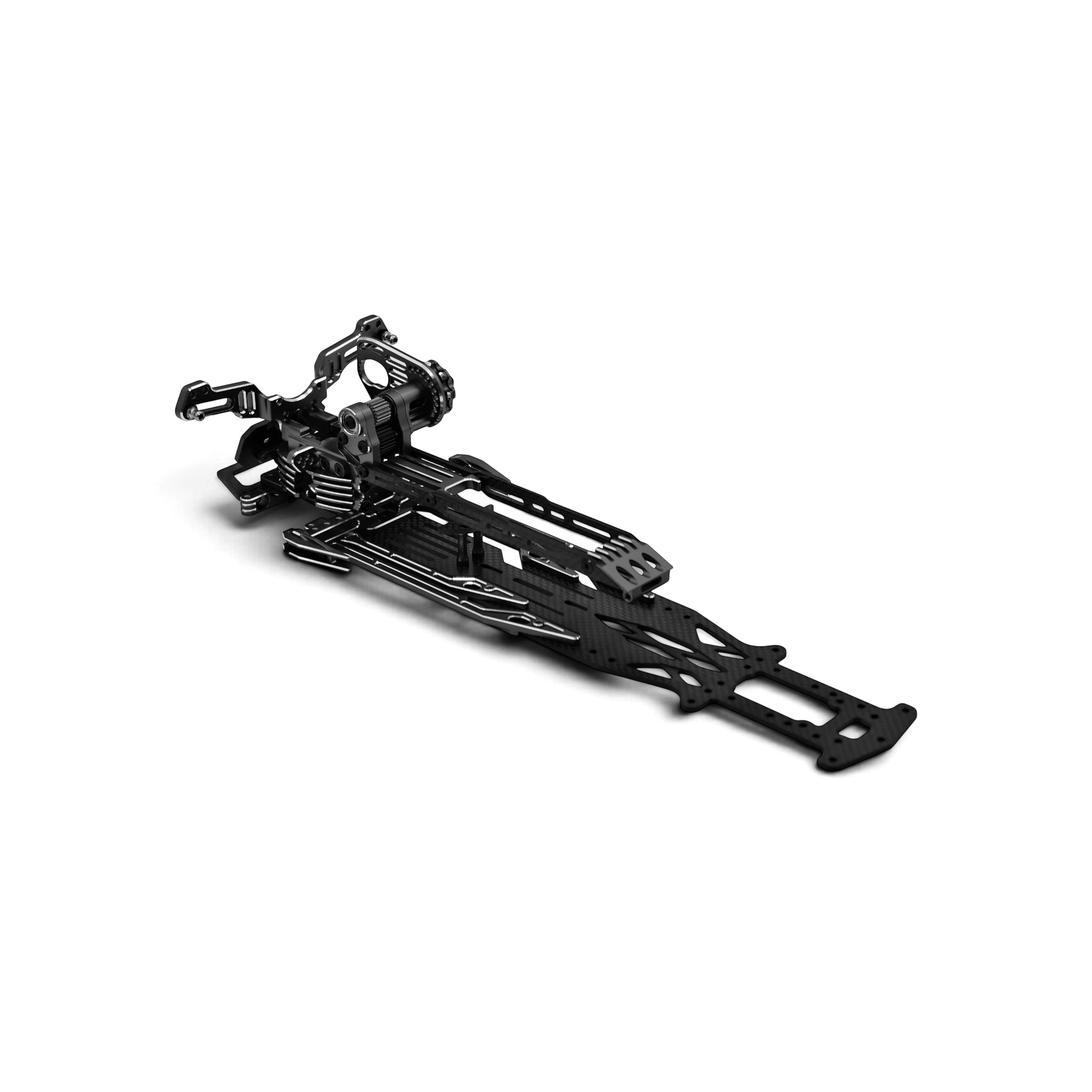 Kit de conversion châssis SV2 Rhino Racing en carbone noir pour voiture RC drift avec transmission centrale