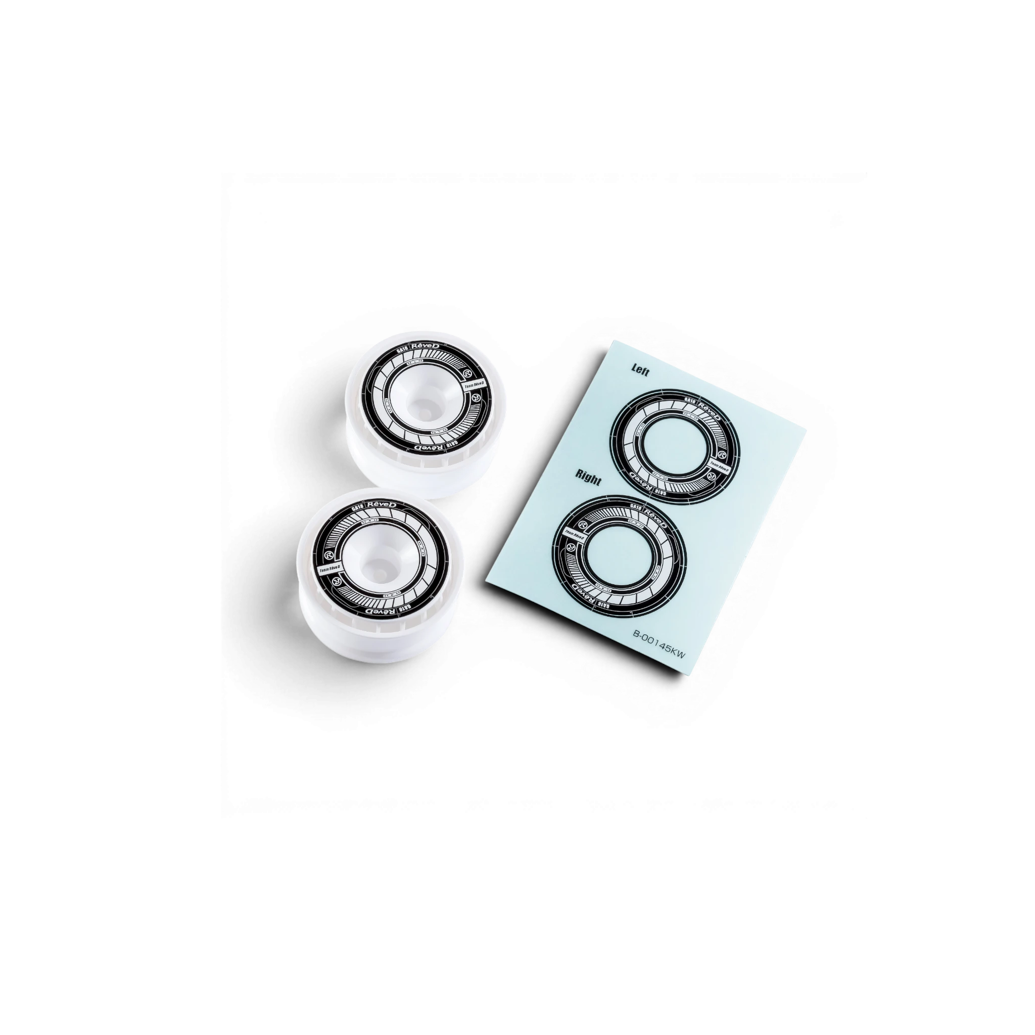 Stickers pour jantes DriftParadiZ RW-GA18 prédécoupés style racing pour voitures RC avec deux jantes blanches