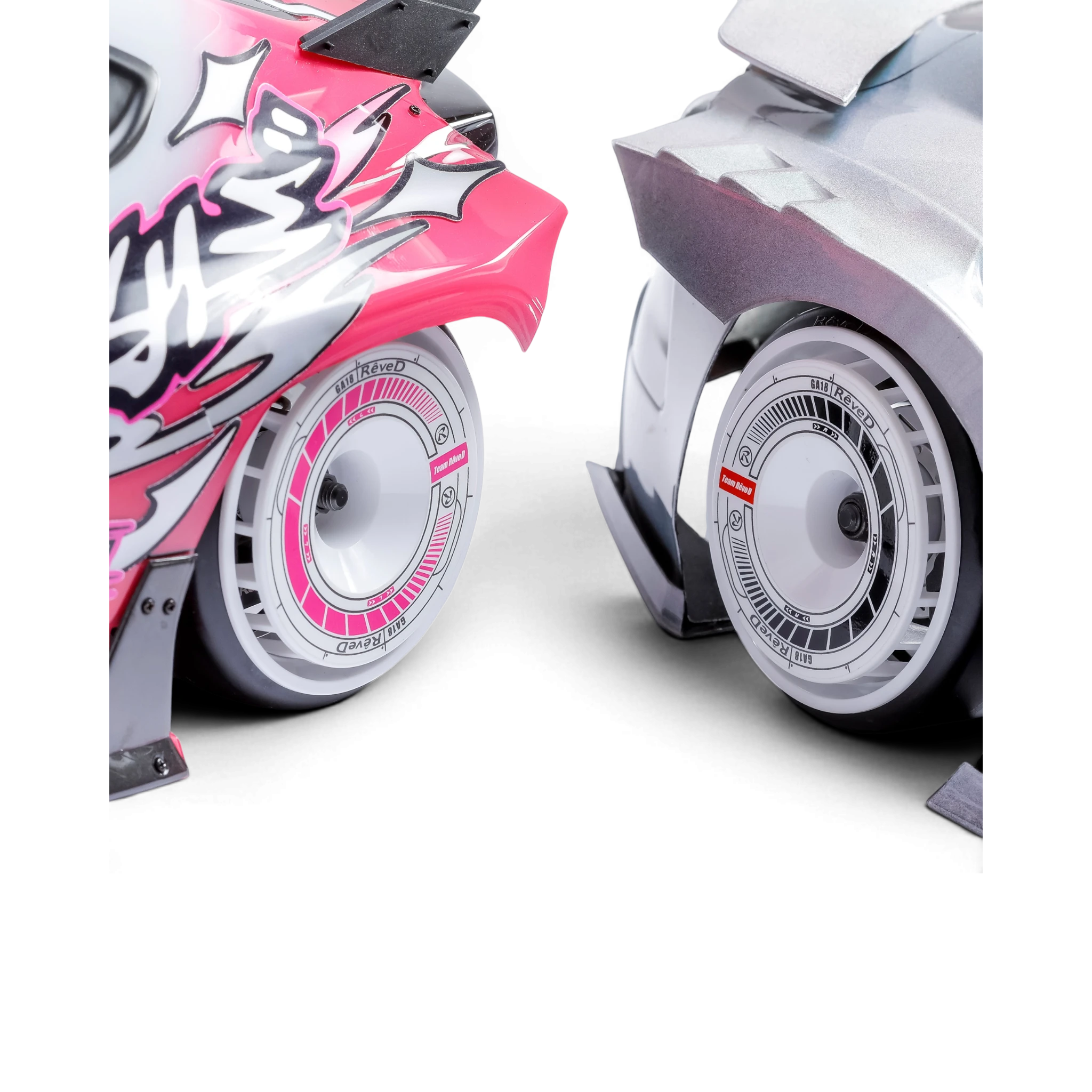 Stickers pour jantes DriftParadiZ RW-GA18 sur voitures RC, design style disque de compétition avec détails roses