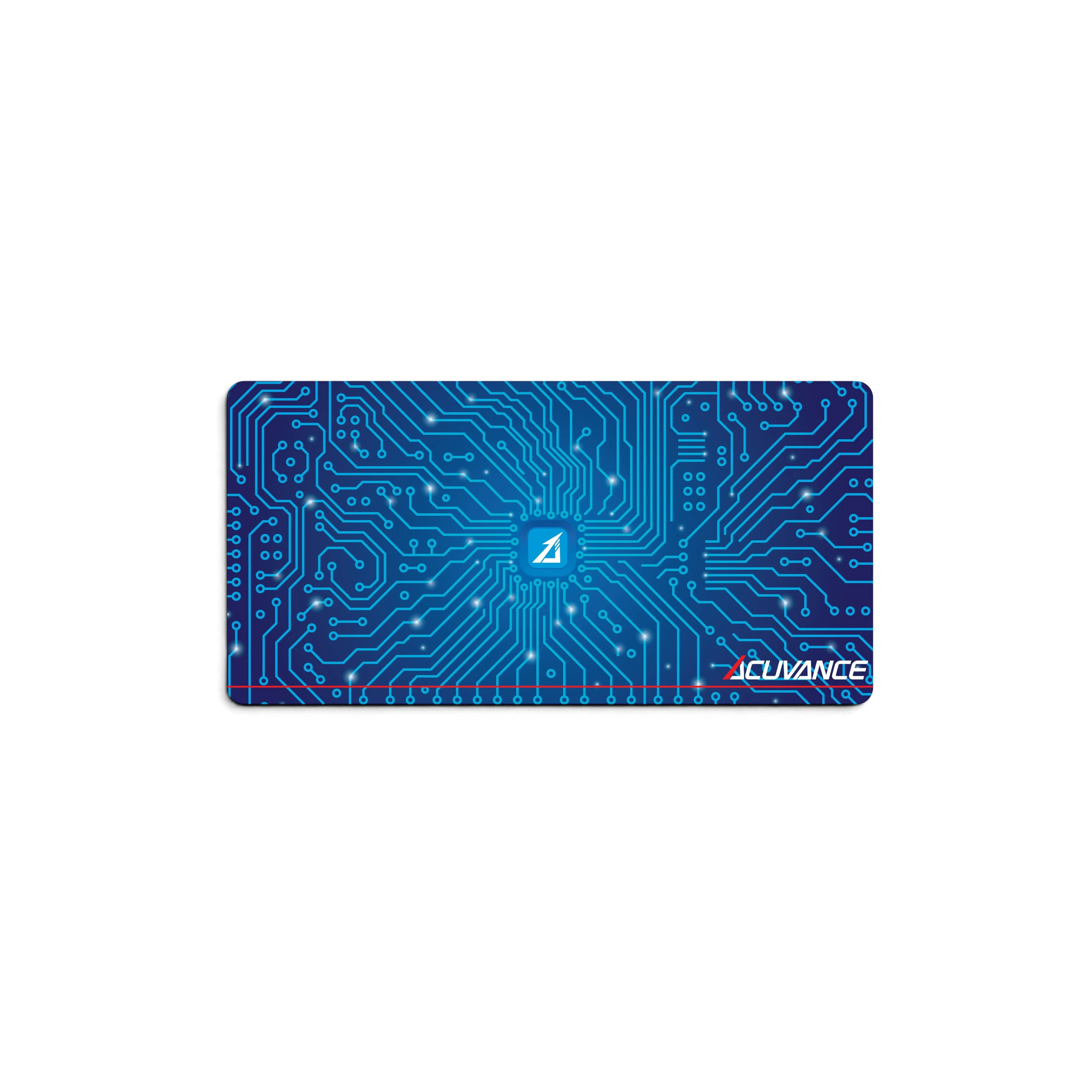 Tapis de stand DriftParadiZ Acuvance en néoprène bleu avec motif de circuit imprimé électronique pour modélisme RC