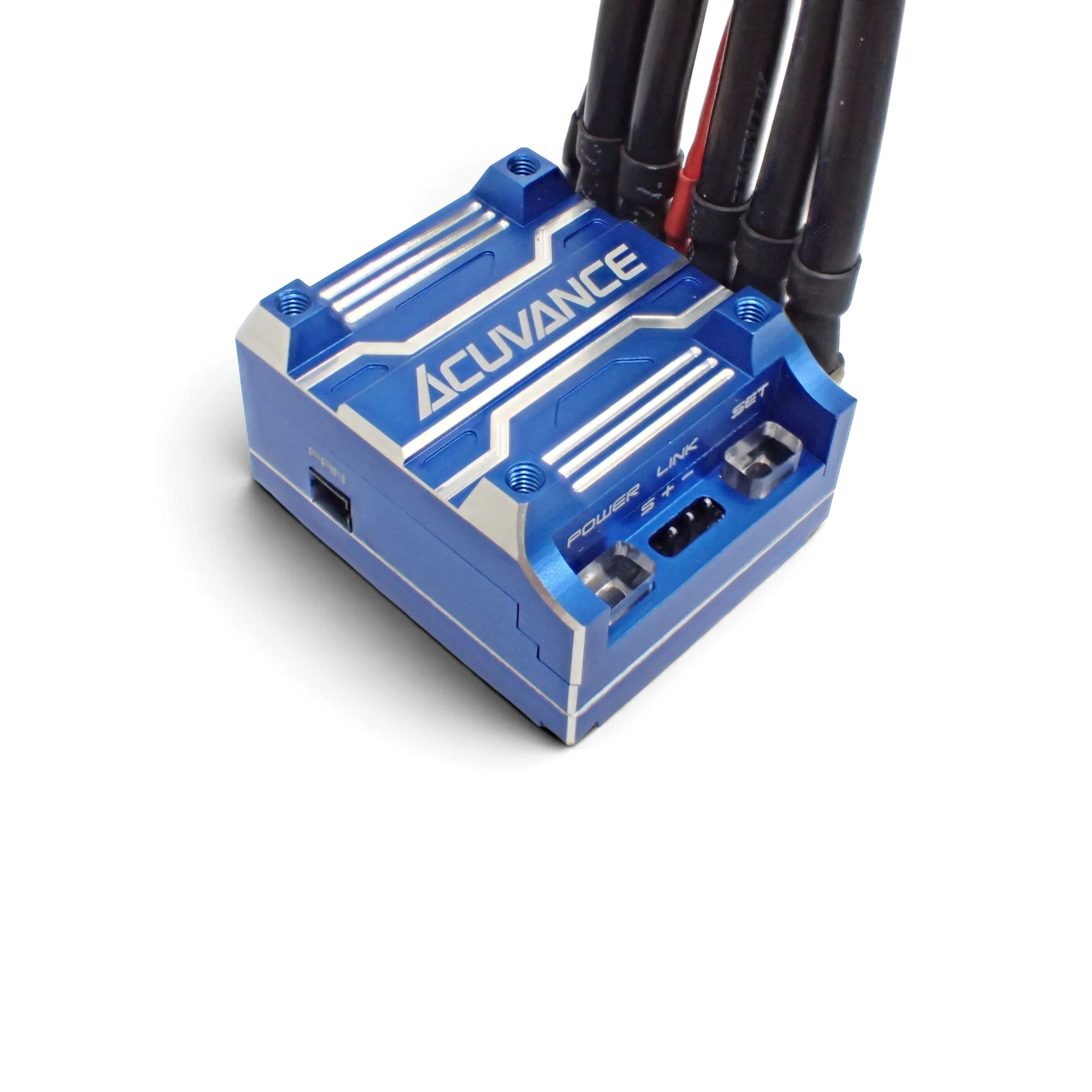 Variateur électronique Acuvance Xarvis XX édition bleue pour voiture RC Drift avec dissipateur thermique en aluminium