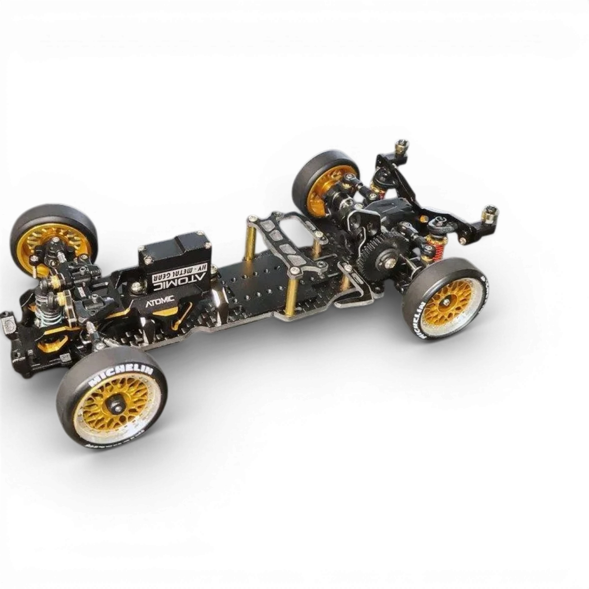 Châssis de drift RC DRZV3MS RWD de la marque Atomic RC Mini, conçu pour voitures radiocommandées de drift.