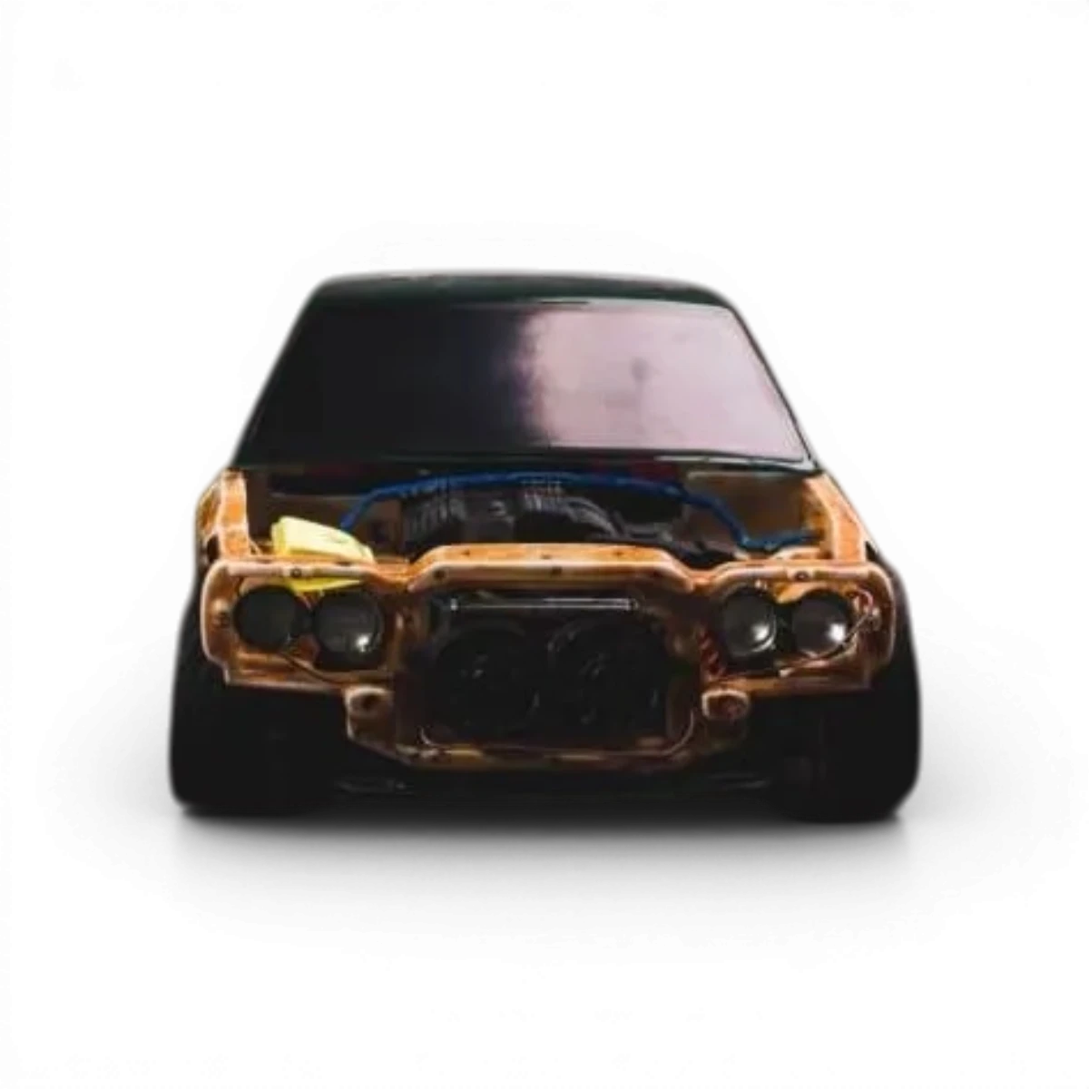E30 espace baie moteur en carrosserie pour voiture RC, fabriqué par Aplastics RC, visible sur cette image.