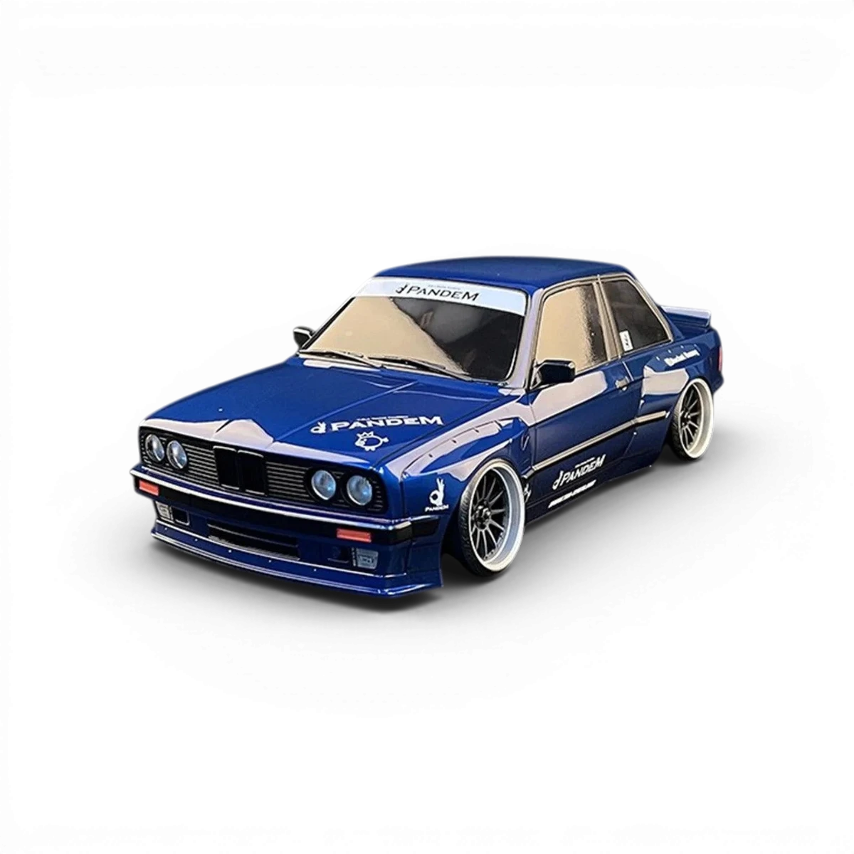 Carrosserie E30 RB de Max Speed Technology, finition détaillée pour voiture RC, vue de face avec logo et couleurs vives.