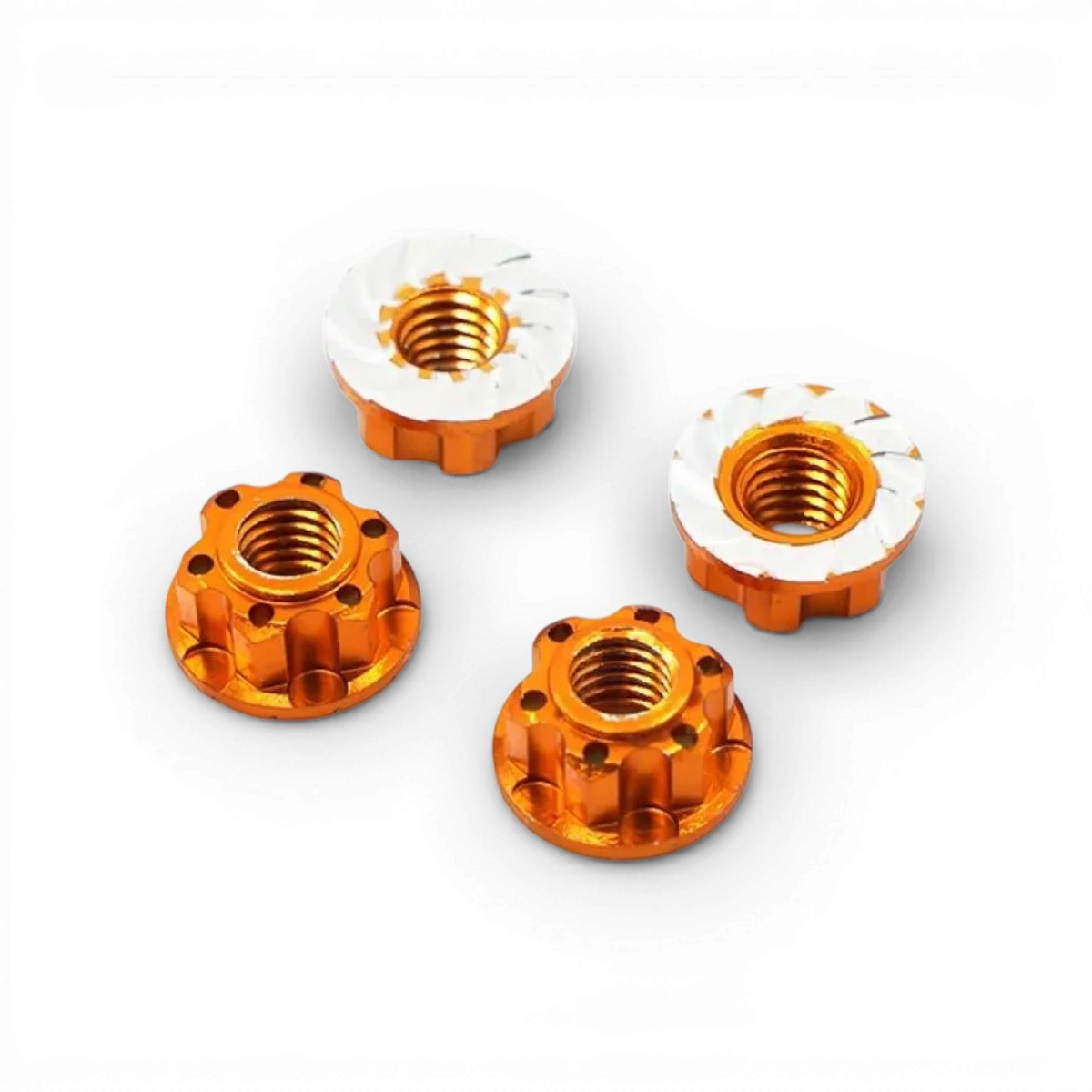 Ecrous de roues flange universels "allégés" - Aluminium Orange - Yeah Racing - DriftParadiZ