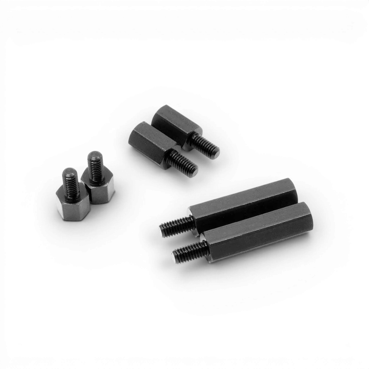 Entretoise d’extension hexagonale en aluminium noire de 15 mm, compatible avec les fixations Wrap-UP next.