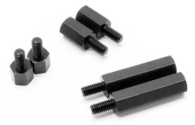 Spazio estensione in alluminio esagonale 25mm - nero - nero Warp-UP Next - 0036-70