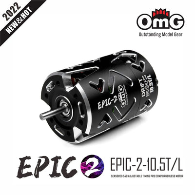 EPIC-2 Sensored Moteur 10.5T brushless - Noir - OMG - EPIC-2-10.5T/L/bk