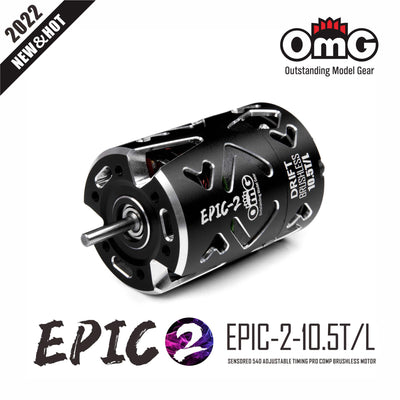 EPIC-2 Sensored Moteur 10.5T brushless - Noir - OMG
