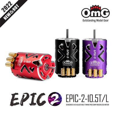 EPIC-2 Sensored Moteur 10.5T brushless - Rouge - OMG - EPIC-2-10.5T/L/RD