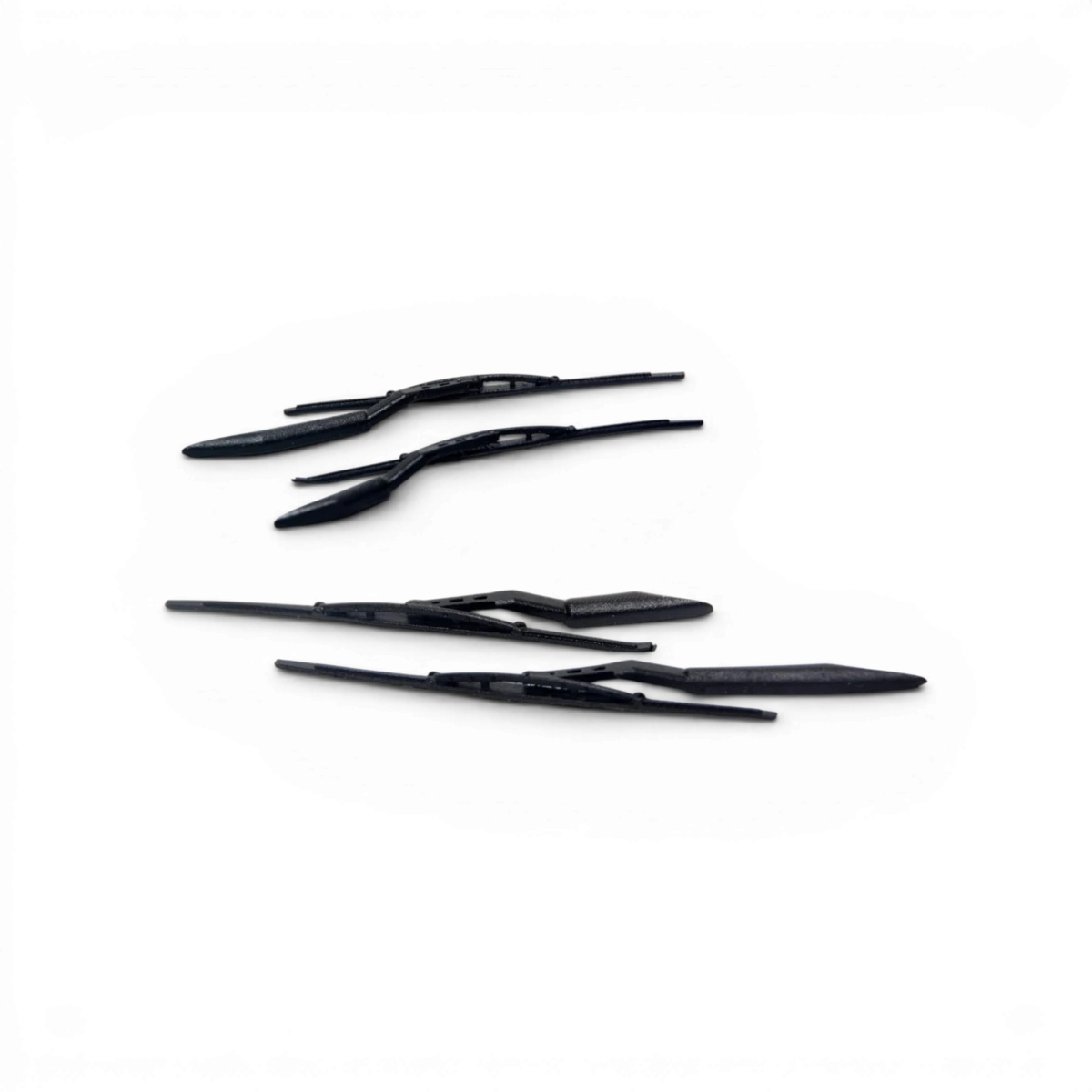 Essuies-glace V2 de Src Sideways RC, personnalisation pour véhicules RC, avec brins en caoutchouc et cadre noir.