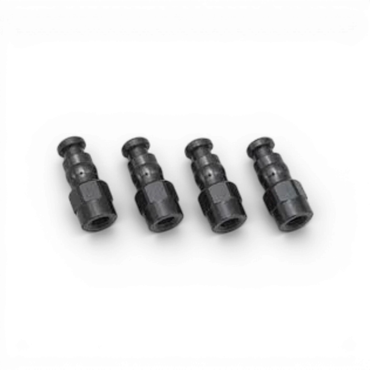 Fixation amortisseur RD série noire pour voiture RC, lot de 4 pièces de pièces détachées TeamYokomo, vue de face.