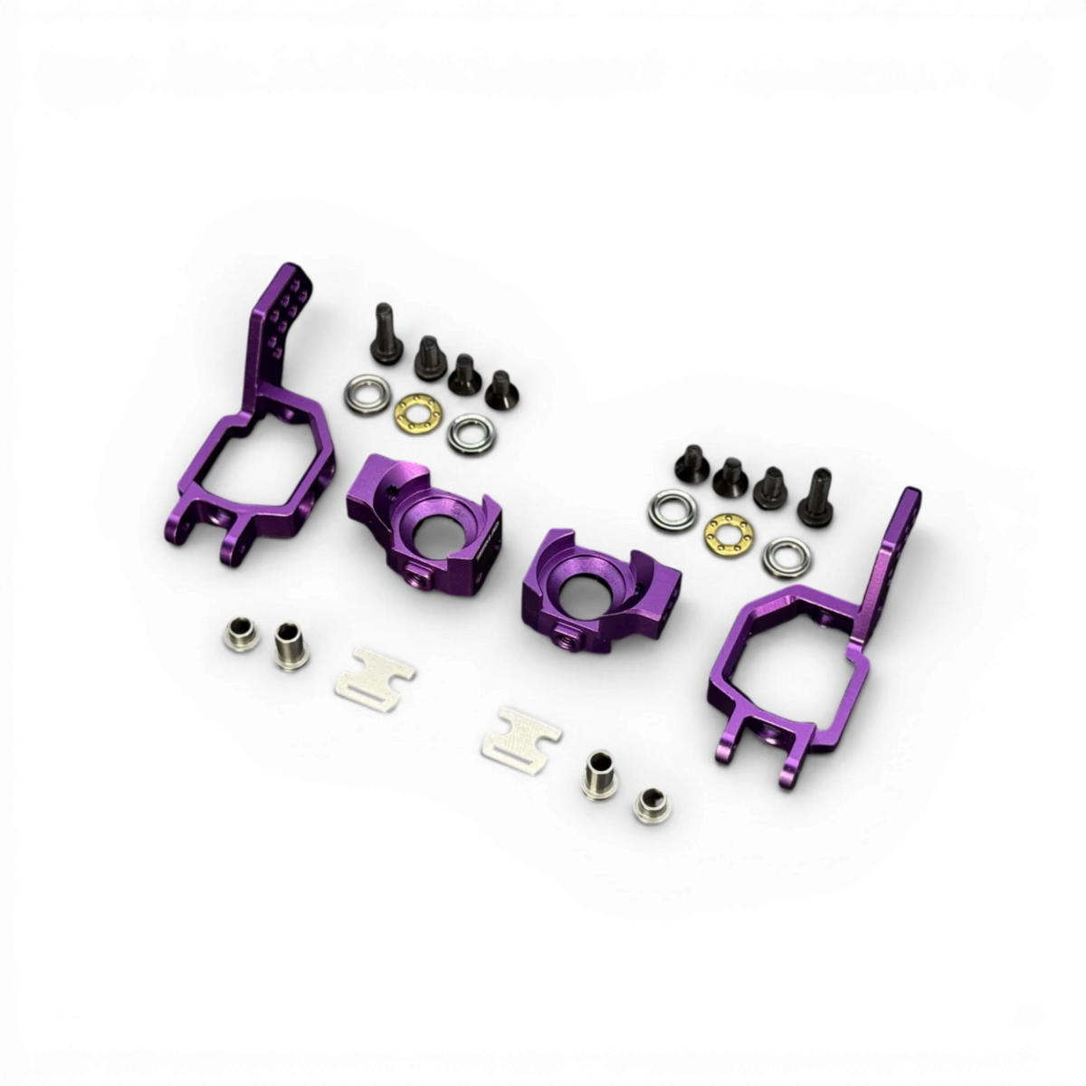 Fusées arrière en aluminium réglables de la marque TEAM AD, pour voiture RC, montrant la construction légère et ajustable.