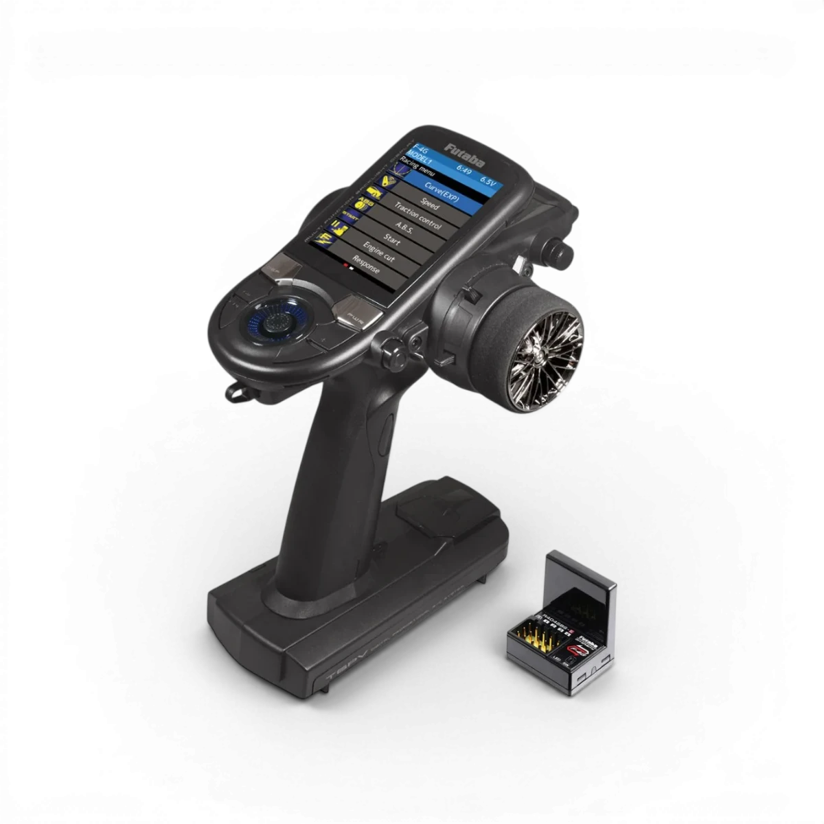 Radio Futaba T6PV F-4G/T-THSS/S-FHSS avec récepteur R404SBS-E pour télécommande de modélisme radio.