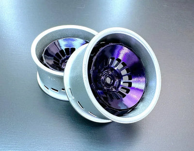 Gris argent Cercle + Bowler Centre disque Violet chrome (2 pièces) - Tetsujin - TT-8545