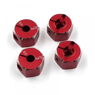 Hexagone 12x8mm - Aluminium Rouge - Yeah Racing - WA-041RD