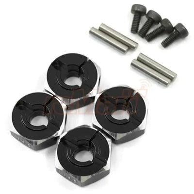 Hexagones 12x5mm - Aluminium Noir - Yeah Racing - WA-031BK