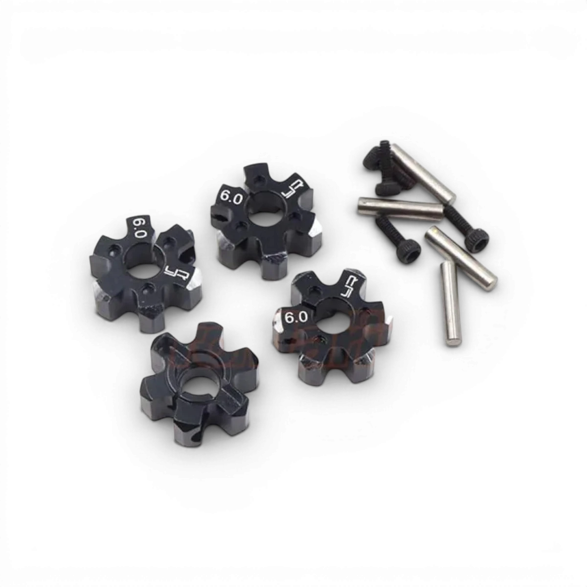 Hexagones 12x6mm version "allégés" - Aluminium Noir - Yeah Racing - DriftParadiZ