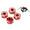 Hexagones 12x6mm version  - Aluminium Rouge - Yeah Racing - WA-033RD