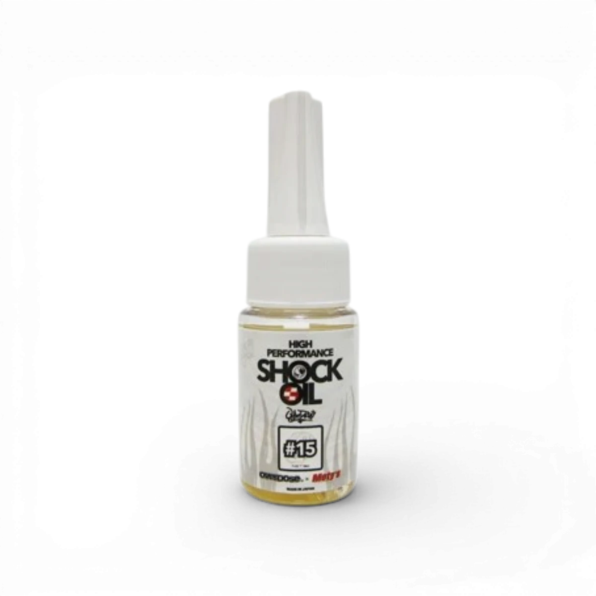 Huile d’amortisseur Overdose x Moty’s Performance Drift RC, 30ml, pour pièces détachées de voiture RC.