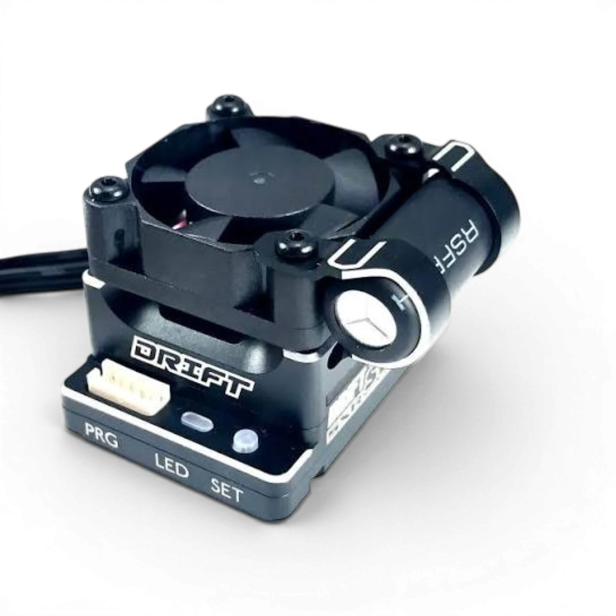Variateur électronique Sanwa SV-D2 drift SXR avec composants visibles, conçu pour la gestion de la puissance en modélisme radio.