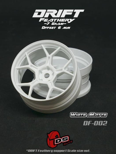 Jantes drift Feathery (2pcs) - Blanc mat - +6mm - DS Racing