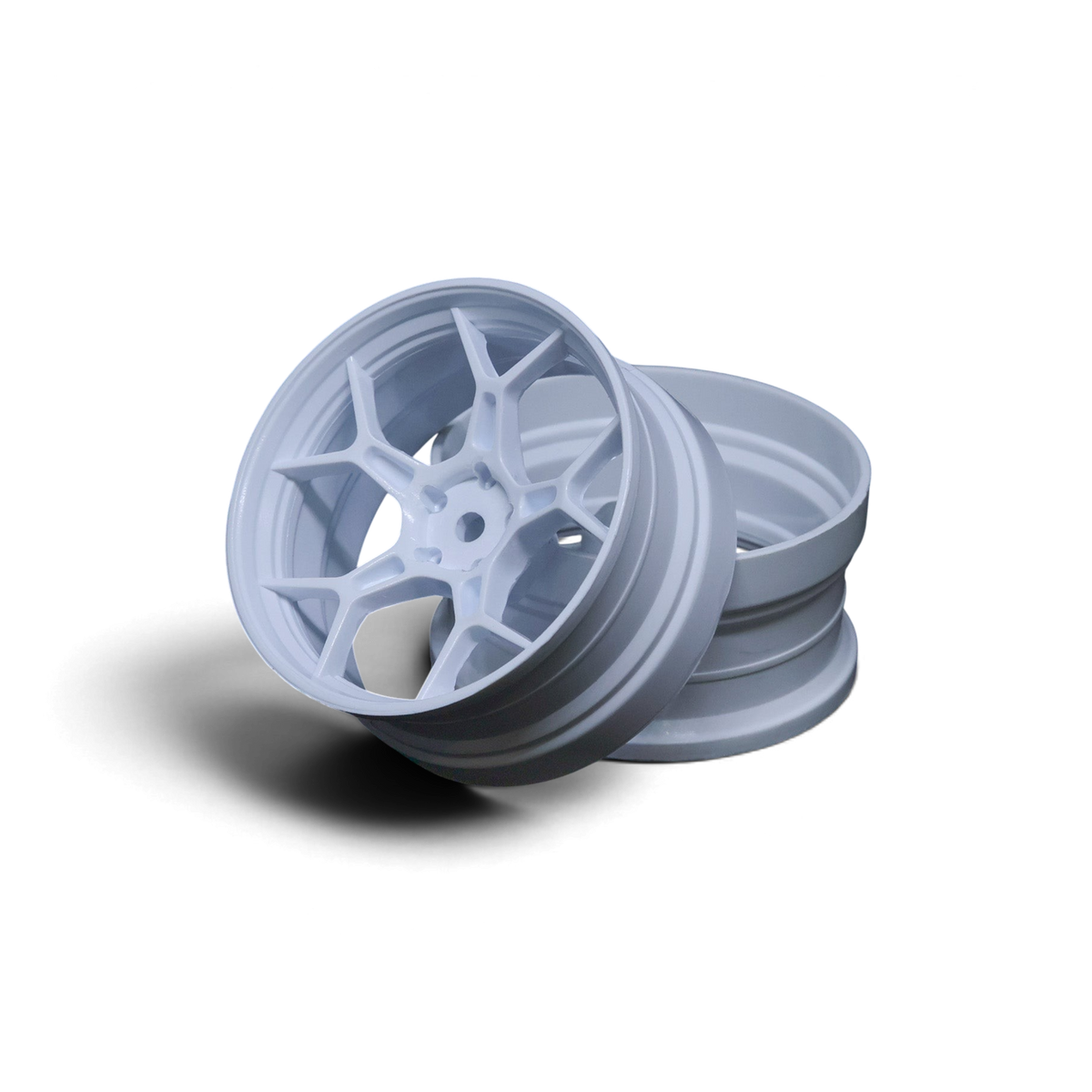 Jeux de 2 jantes drift Feathery blanches en mousse super douce pour RC, avec déport de +6mm, marque DS Racing.