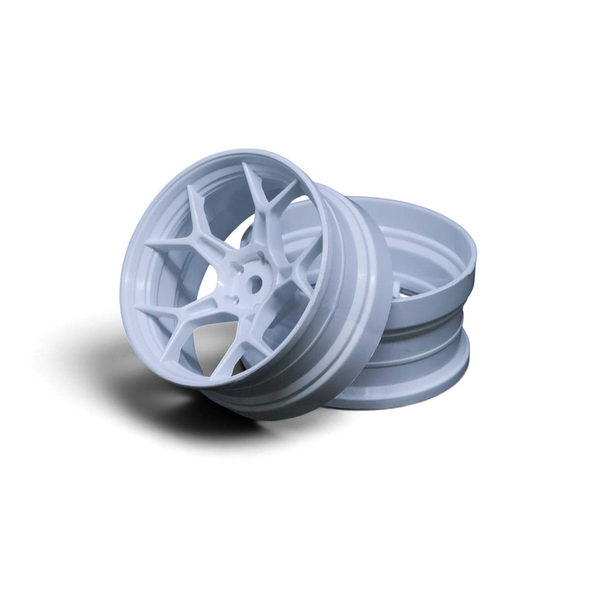 Jantes drift Feathery blanches DS Racing, 2 pièces, super soft, +8mm, pour véhicule de modélisme RC.