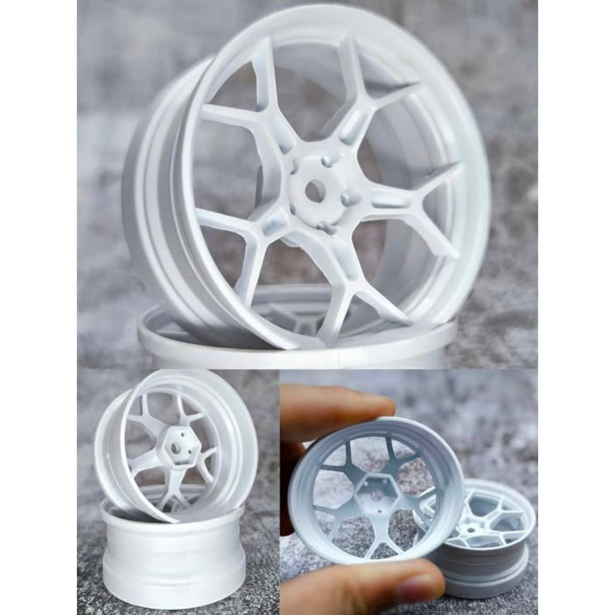 Jeux de 2 jantes drift Feathery noires pour voitures RC, super soft, avec +8mm pour une meilleure performance DS Racing.