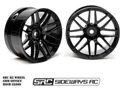 Jantes R2 déport +6mm - Noir - SRC Sideways RC - SRC-R2-BK