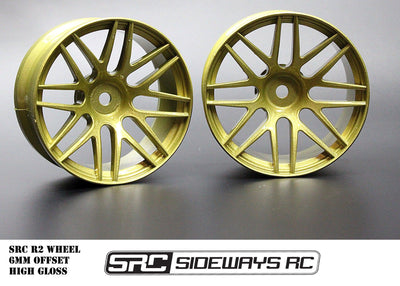 Jantes R2 déport +6mm - Or - SRC Sideways RC - SRC-R2-GLD