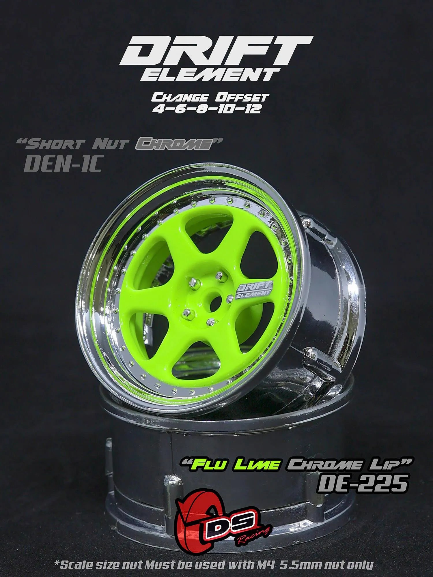 Jantes réglables Drift Elements citron/Chrome/ - DS Racing - DriftParadiZ
