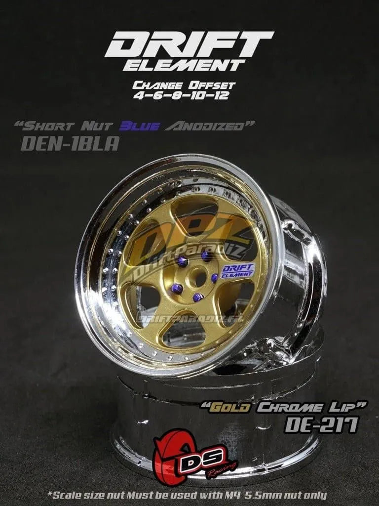 Jantes réglables Drift Elements Or/Chrome/visserie Chrome - DS Racing - DriftParadiZ