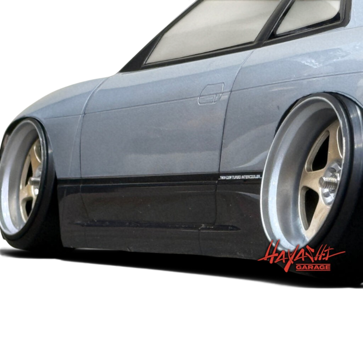 Jantes RIMS 5 étoiles multipoèces style 1/10 en blanc brillant avec décalage de 8 mm, marque Hayashi Garage.