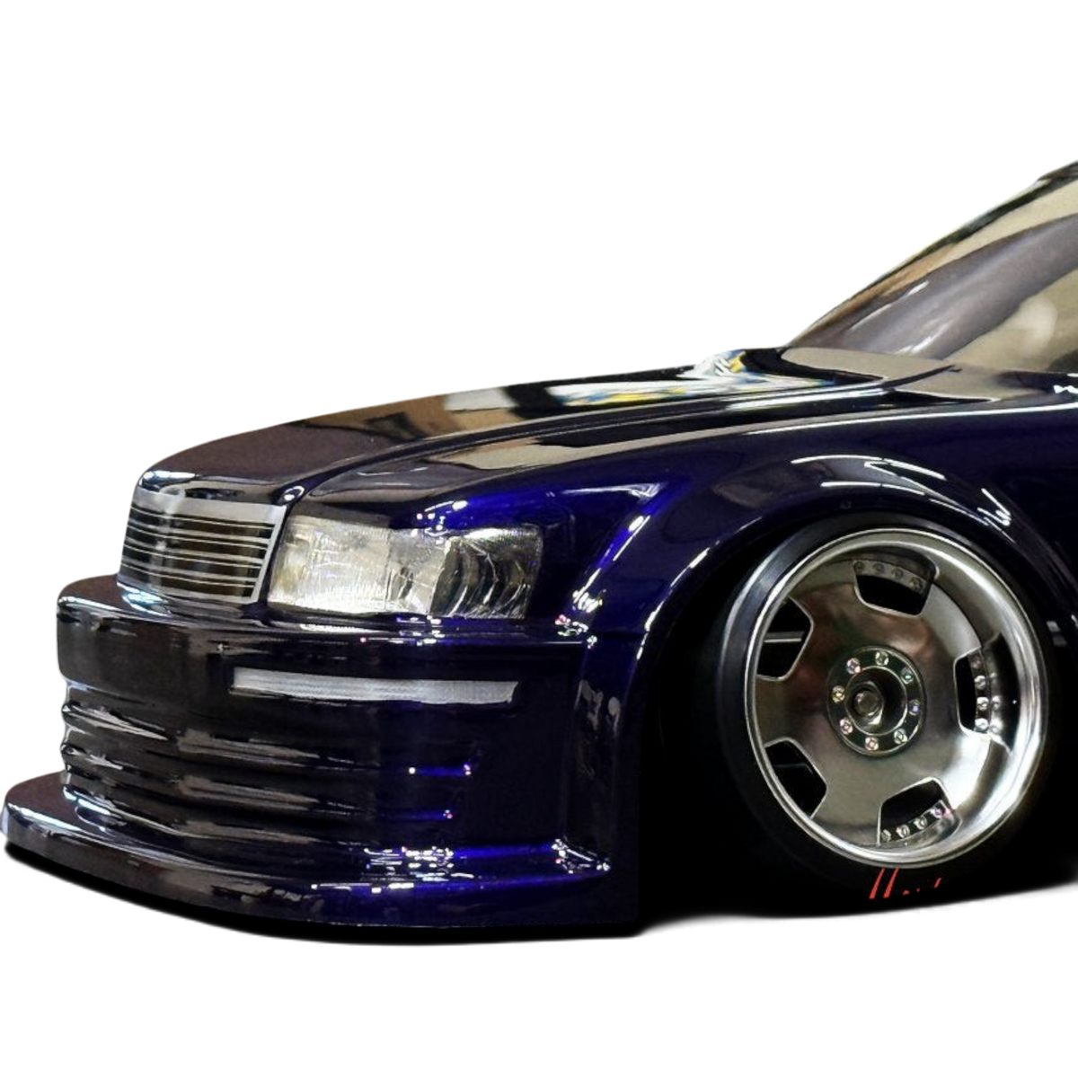 Jantes RIMS EURO BIPPU VIP DISH 1/10 en gris argent avec offset de 8 mm, fabriquées par Hayashi Garage.