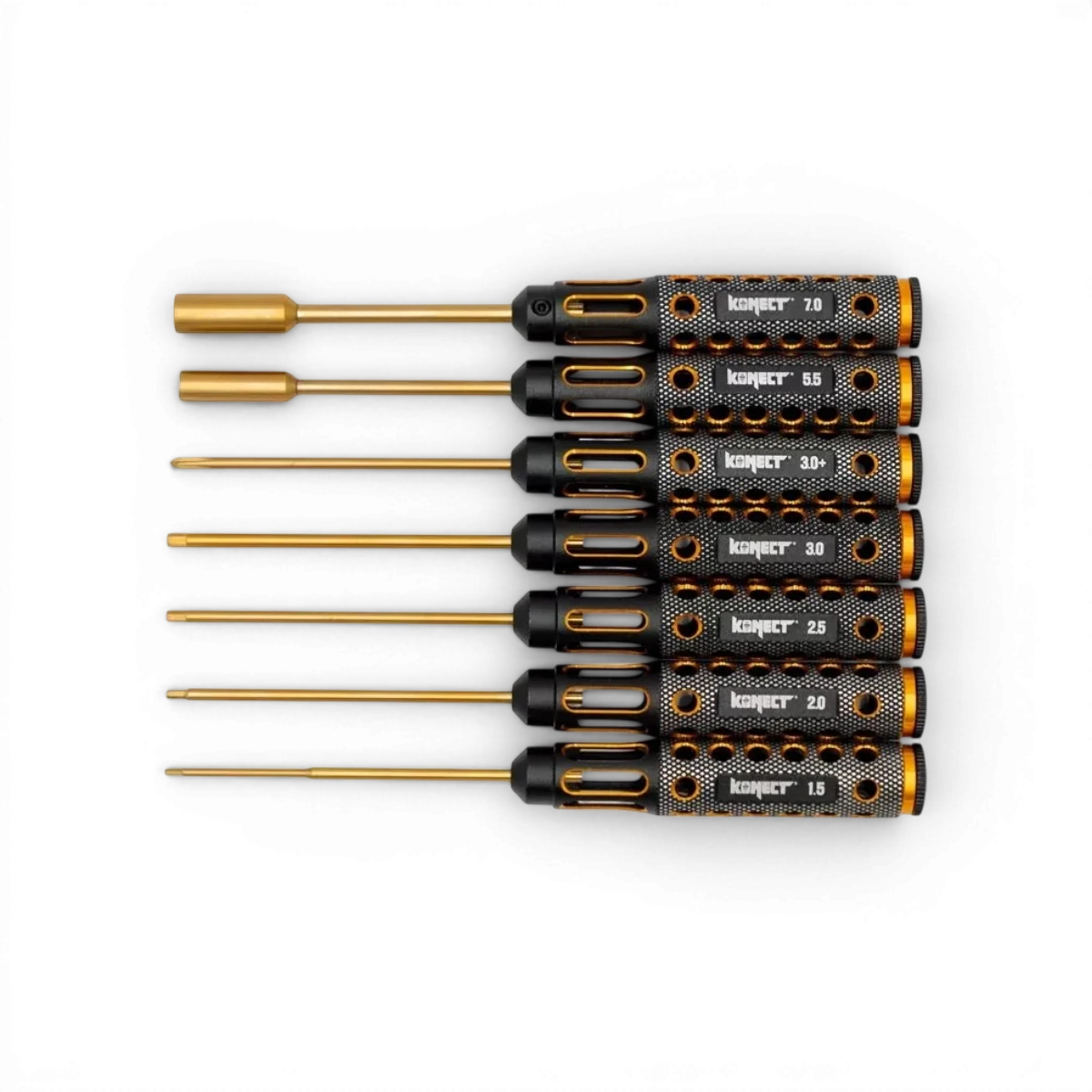 Kit d'outils de luxe édition limitée Konect avec embouts traités en niture de titane, accessoires pour bricolage.